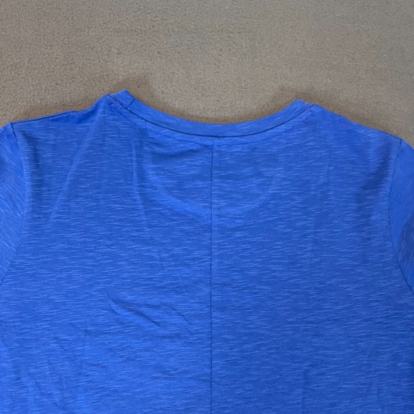 Johnnie-O Women's Med Valerie LS T-Shirt Crew Pullover Modal Blue‎ High Low Hem - Picture 7 of 7